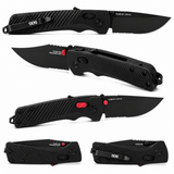 SOG Flash AT 11180241 Folding Knife 3.45" D2 Part Serrated Blackout