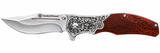 Smith & Wesson Folding Pocket Knife Engraved Rosewood Handle Stainless Steel