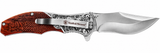 Smith & Wesson Folding Pocket Knife Engraved Rosewood Handle Stainless Steel
