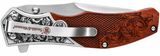Smith & Wesson Folding Pocket Knife Engraved Rosewood Handle Stainless Steel