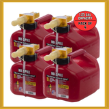 No-Spill 1.25-Gallon Gas Can Red with ViewStripe Stripe (4 PACK) NEW