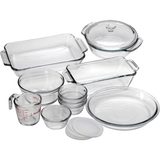 Anchor Hocking Glass Bakeware Set 15 Pc Oven Safe Kitchen Baking Set