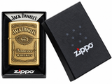Zippo Jack Daniel's High Polish Brass Emblem Windproof Pocket Lighter