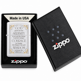 Zippo Serenity Prayer Windproof Pocket Lighter Satin Chrome 28458
