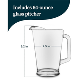 Libbey 5260 60 oz Glass Pitcher Beverage Server with Handle