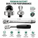 Wera Zyklop 1/2" Metal Ratchet Switch Lever 72 Tooth 8004 C Slim Head