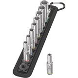 Wera 05004525001 1/4" Metric Deep Socket Set 9Pc Twist Lock Textile Rail