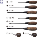Vessel WOOD-COMPO Non-Slip Tang-Thru Screwdrivers 8-Piece Set (3308EVA) NEW