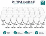 Libbey 3716 Classic Glass Goblets 16.25 oz Stemmed Drinking Glasses Set of 12