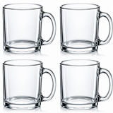 Libbey 5213S4A Robusta Clear Glass Mugs Set of 4 Coffee Tea Cups 13 oz