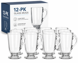 Libbey 5304 Irish Coffee Mugs 10 oz Clear Glass Handle Cups Case of 12