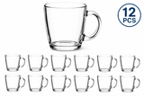 Libbey 5352 Tempo Square Glass Coffee Mugs 14 oz Clear Cups Set of 12