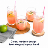 Libbey Samba 16 Pc Drinking Glass Set Rocks Tumblers Dishwasher Safe Clear