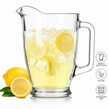 Libbey 67.7 Ounce Clear Tempered Glass Durable Round Pitcher (4 Pack in Set)