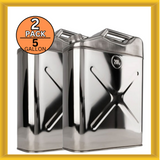 Swiss Link 6002 Stainless Steel Silver 20L Water Can 5 Gal Capacity Pack of 2