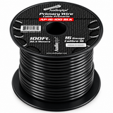 Audiopipe 16 Gauge 100 Ft Black Primary Wire Car Audio Automotive Cable