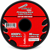 Audiopipe 16 Gauge 100 Ft Red Primary Remote Wire Car Audio Automotive Cable