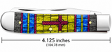 Case XX 38713 Trapper Pocket Knife Stained Glass Cross Bone 6254 SS