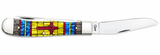 Case XX 38713 Trapper Pocket Knife Stained Glass Cross Bone 6254 SS