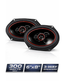 Audiopipe CSL6803R 6x8" 3 Way Car Speakers 150W RMS 300W Max 4 Ohm Pair