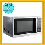 Black + Decker 0.9 Cu Ft Digital Microwave Oven w/ Turntable in Stainless Steel