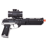 Game Face Ghost Mayhem Single Shot Spring Power Airsoft Pistol with Red Dot