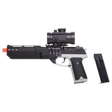 Game Face Ghost Mayhem Single Shot Spring Power Airsoft Pistol with Red Dot