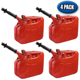 WAVIAN RED 10 LITER ORIGINAL NATO JERRY STEEL GAS CAN - 4 PACK