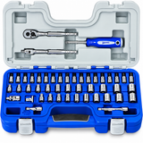 Williams 47 Piece 1/4 Drive Deluxe Socket Wrench Set Mechanic Hand Tool Kit