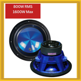 Audiopipe 12 Inch Woofer Eye Candy Blue Aluminum Cone 800W RMS 1600W Max Dual 4 Ohm Voice Coils