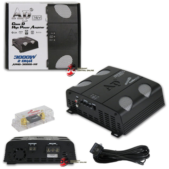Audiopipe APHD-3000D-H2 Compact Class D Car Audio High Power Amplifier 3000w Max