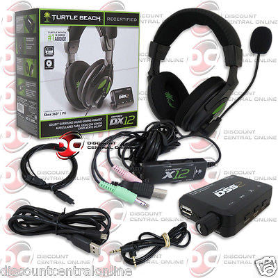 TURTLE BEACH DX12 EAR FORCE WIRED DOLBY SURROUND GAMING HEADSET PC MAC XBOX 360