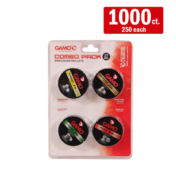 Gamo .177 Cal Combo Pellets Pack - (Magnum, Hunter, Master Point, Match) - 1000 count