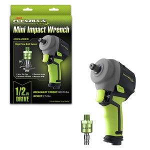 Flexzilla Pro Mini Impact Wrench Kit 1/2″ Drive w/ High Flow Ball Swivel Plug