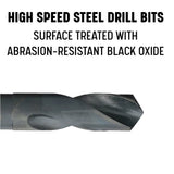 Drill America 1-1/8" High Speed Steel Reduced Shank Drill Bit with 1/2" Shank | DWDRSD1-1/8