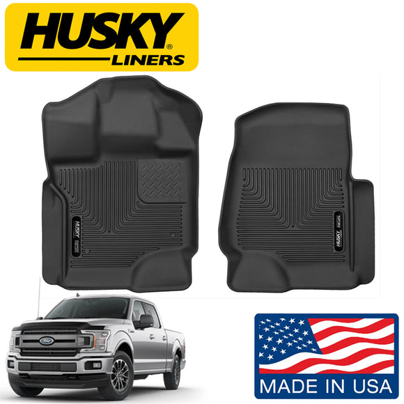 Husky Liners Front Row Floor Liners Fits Select 2015-18 Ford F150 Pickup