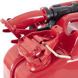 TWO WAVIAN 5 GALLON 20 LITER STEEL FUEL CAN, AUTHENTIC JERRY CAN w/ LEAKPROOF SPOUT - RED
