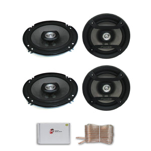 4 x Pioneer TS-F1634R 6.5" 2-way car audio coaxial speakers 200 watts Max DiscountCentralOnline 25ft Speakers Wire