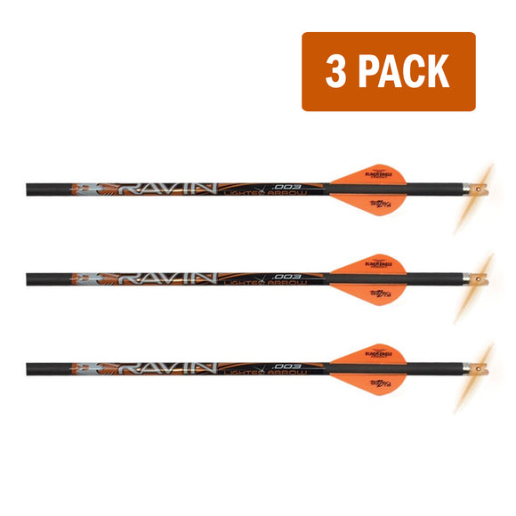 Ravin Crossbow Bolts 400 Grain .003 Match Grade Lighted Carbon Arrows - Pack of 3