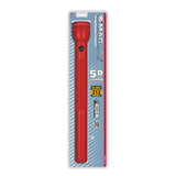 Maglite 5 Cell D Xenon Incandescent Heavy Duty IPX4 Flashlight 151 Lumens - Red