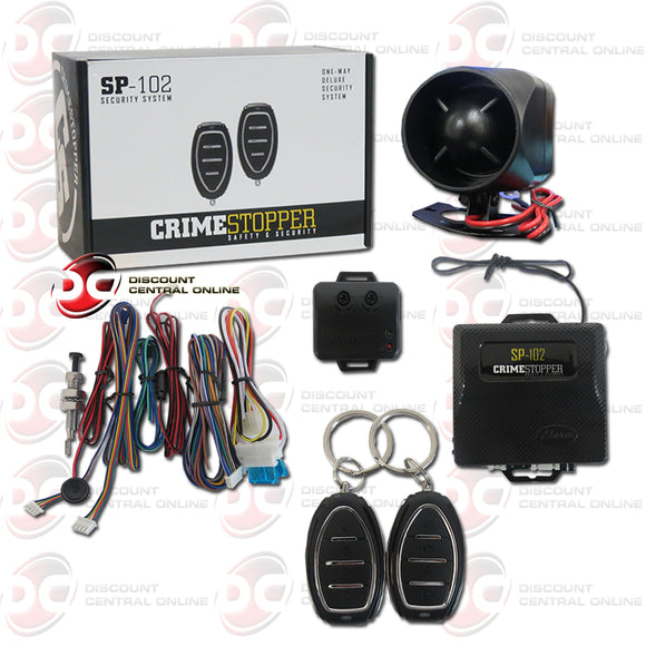 Crimestopper SP-102 1-way Car Alarm Security System With Keyless Entry