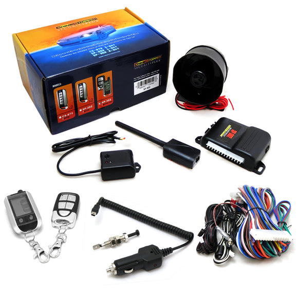 CRIMESTOPPER SECURITY PLUS SP-302 2-WAY DELUXE SECURITY SYSTEM WITH KEYLESS ENTRY & LCD REMOTE