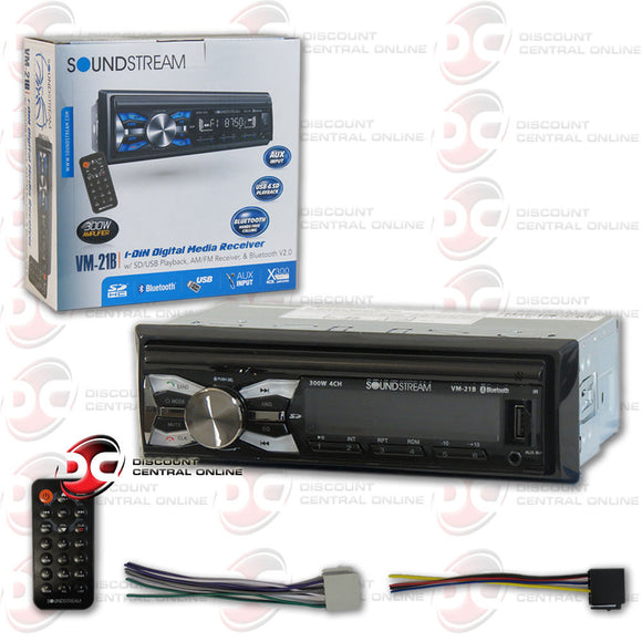 Soundstream VM-21B Media Receiver with SD/USB/AM/FM/Bluetooth Compatibility